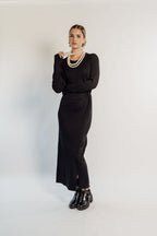 KNOT DETAIL KNITTED MAXI DRESS