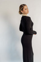 KNOT DETAIL KNITTED MAXI DRESS