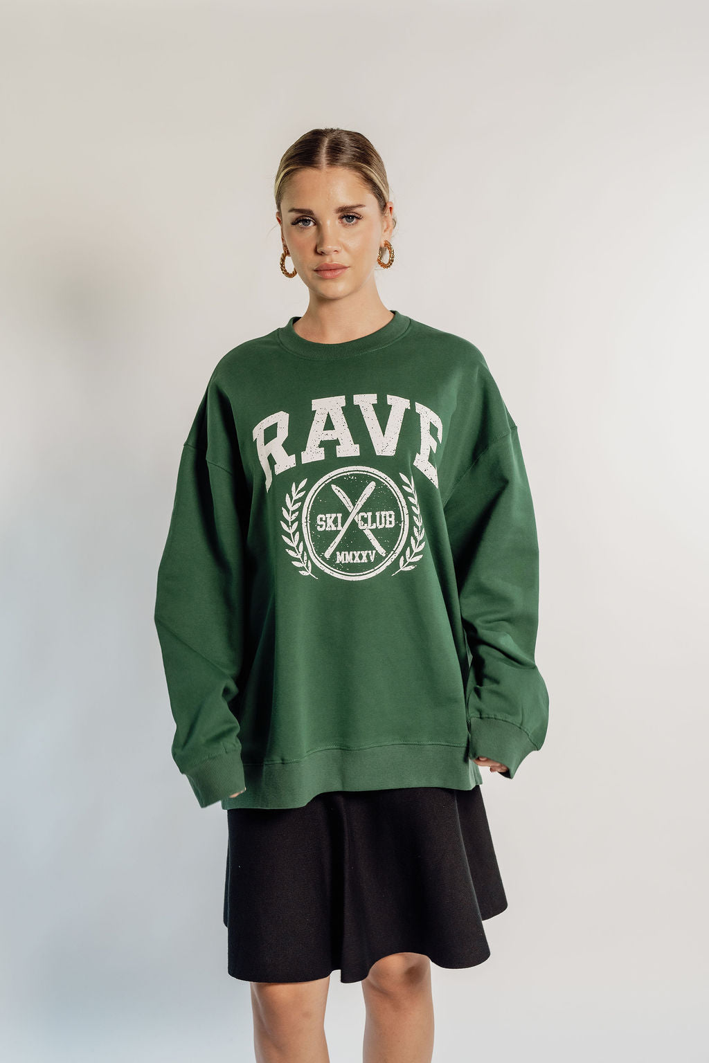 OVERSIZED RAVE - FOREST GREEN CIRCLE LOGO