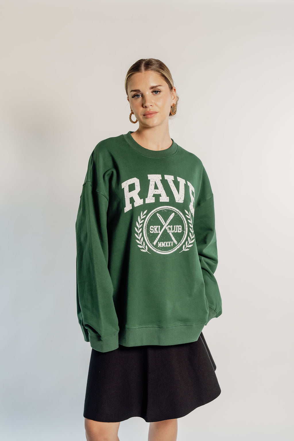 OVERSIZED RAVE - FOREST GREEN CIRCLE LOGO