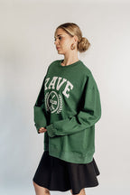 OVERSIZED RAVE - FOREST GREEN CIRCLE LOGO