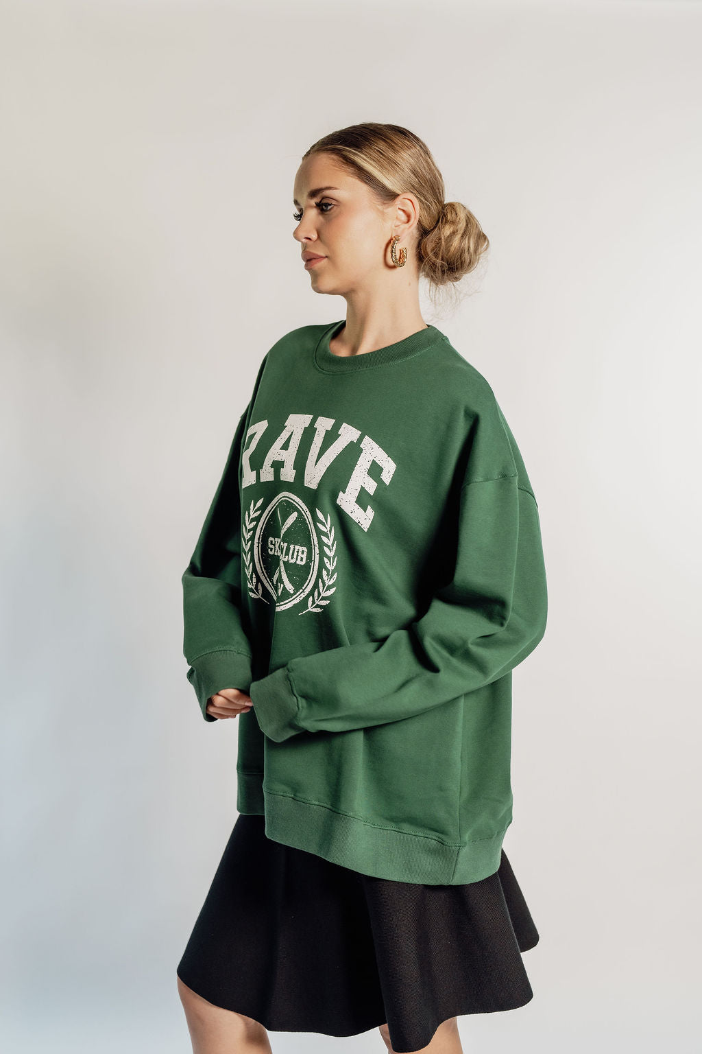 OVERSIZED RAVE - FOREST GREEN CIRCLE LOGO