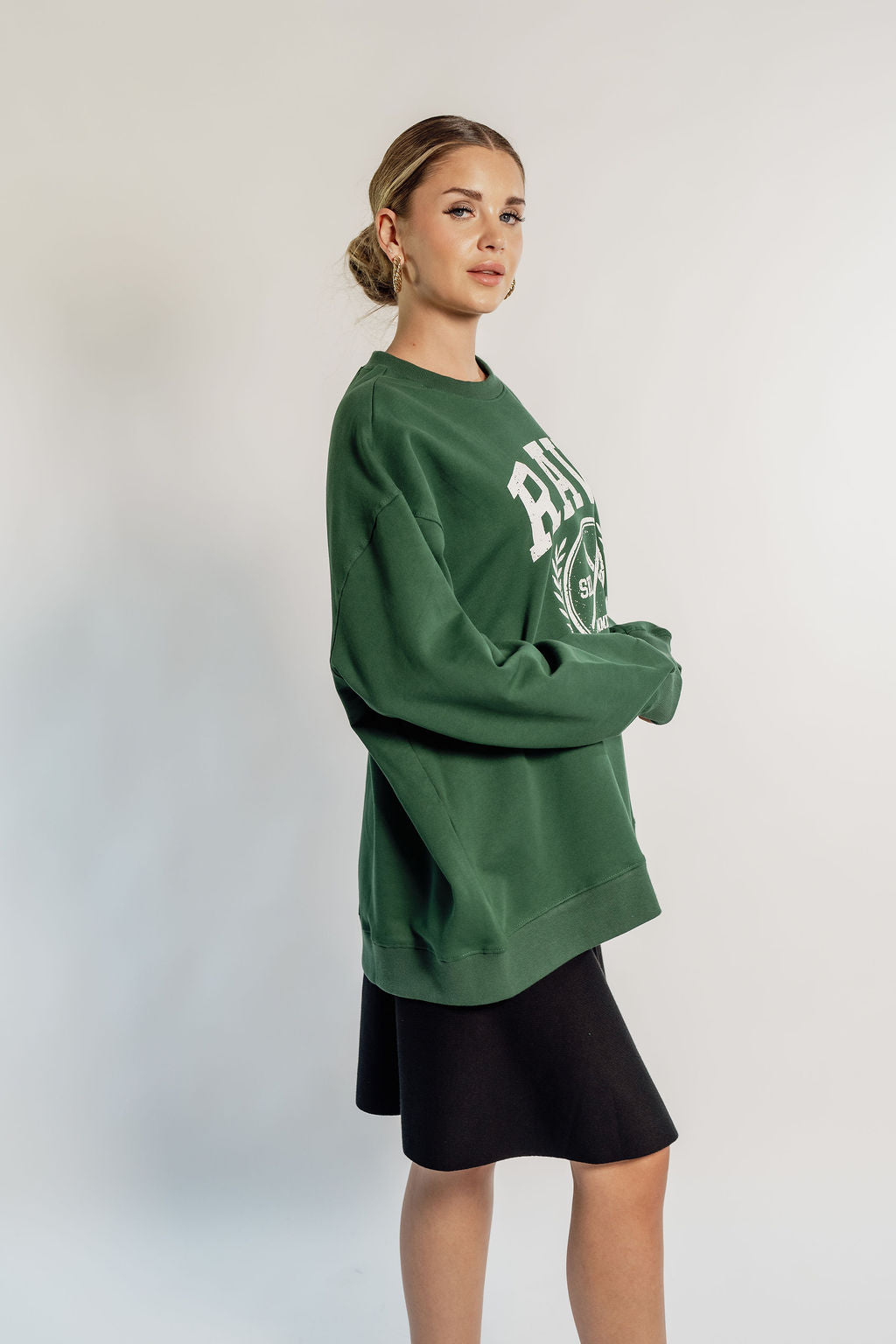 OVERSIZED RAVE - FOREST GREEN CIRCLE LOGO