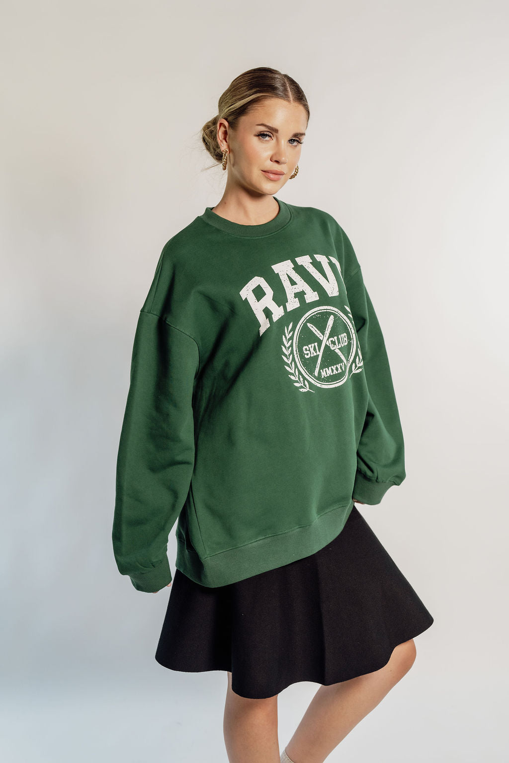 OVERSIZED RAVE - FOREST GREEN CIRCLE LOGO