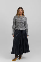 Leather pleated skirt