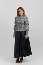 Leather pleated skirt