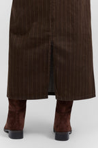 Belted pinstripe skirt