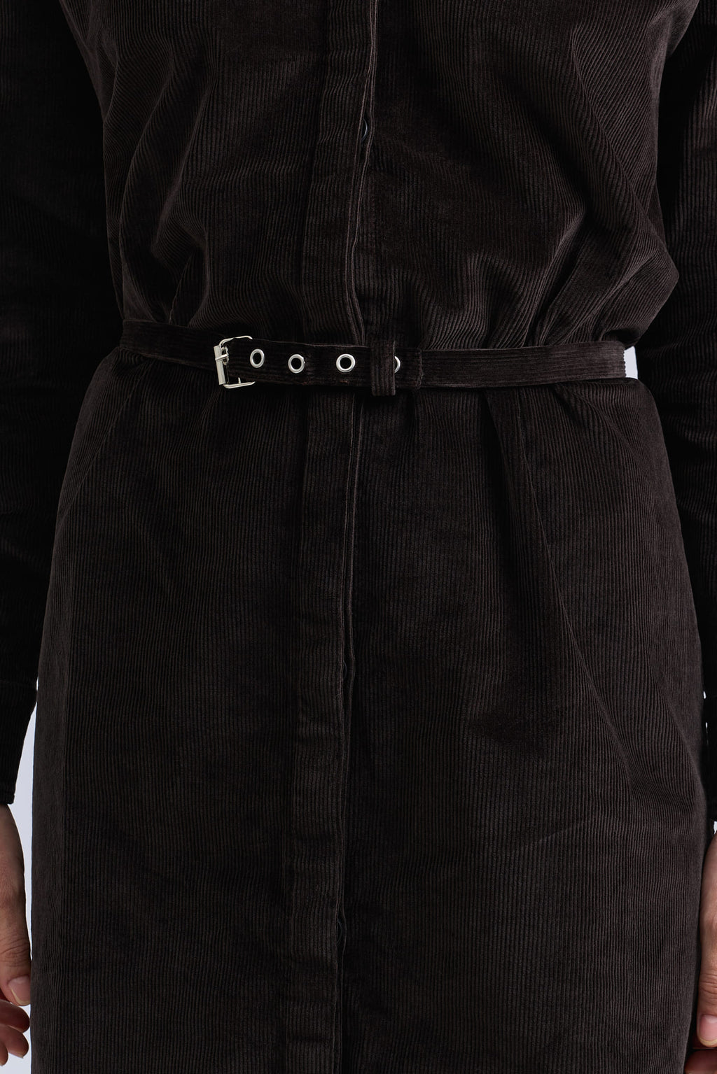 Belted corduroy dress