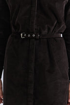 Belted corduroy dress
