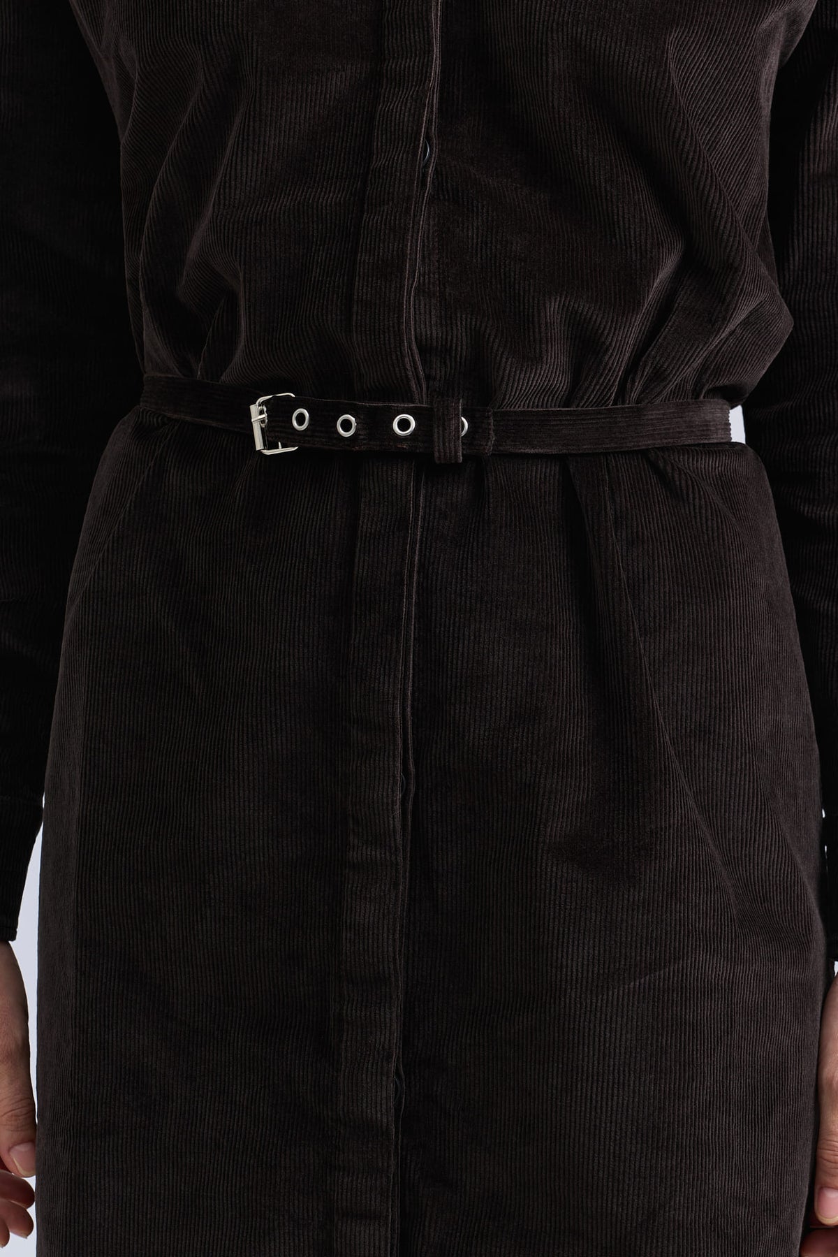 Belted corduroy dress