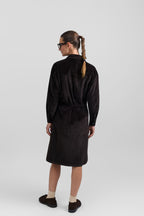 Belted corduroy dress