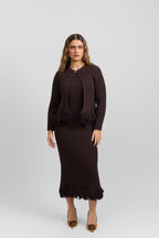 Fringe dress + cardigan