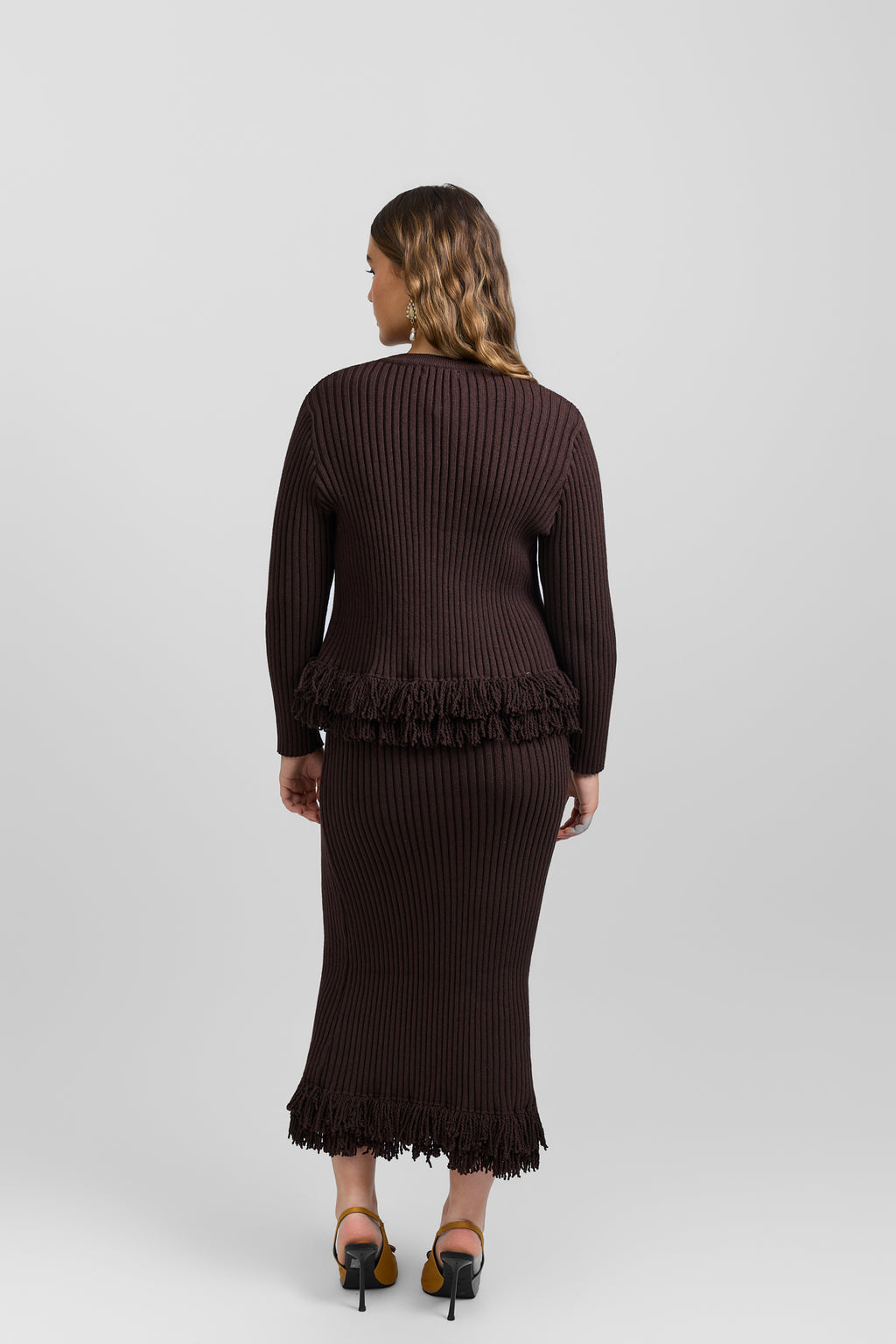 Fringe dress + cardigan