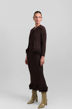 Fringe dress + cardigan