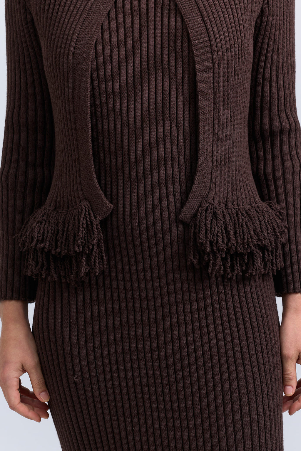 Fringe dress + cardigan