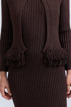 Fringe dress + cardigan