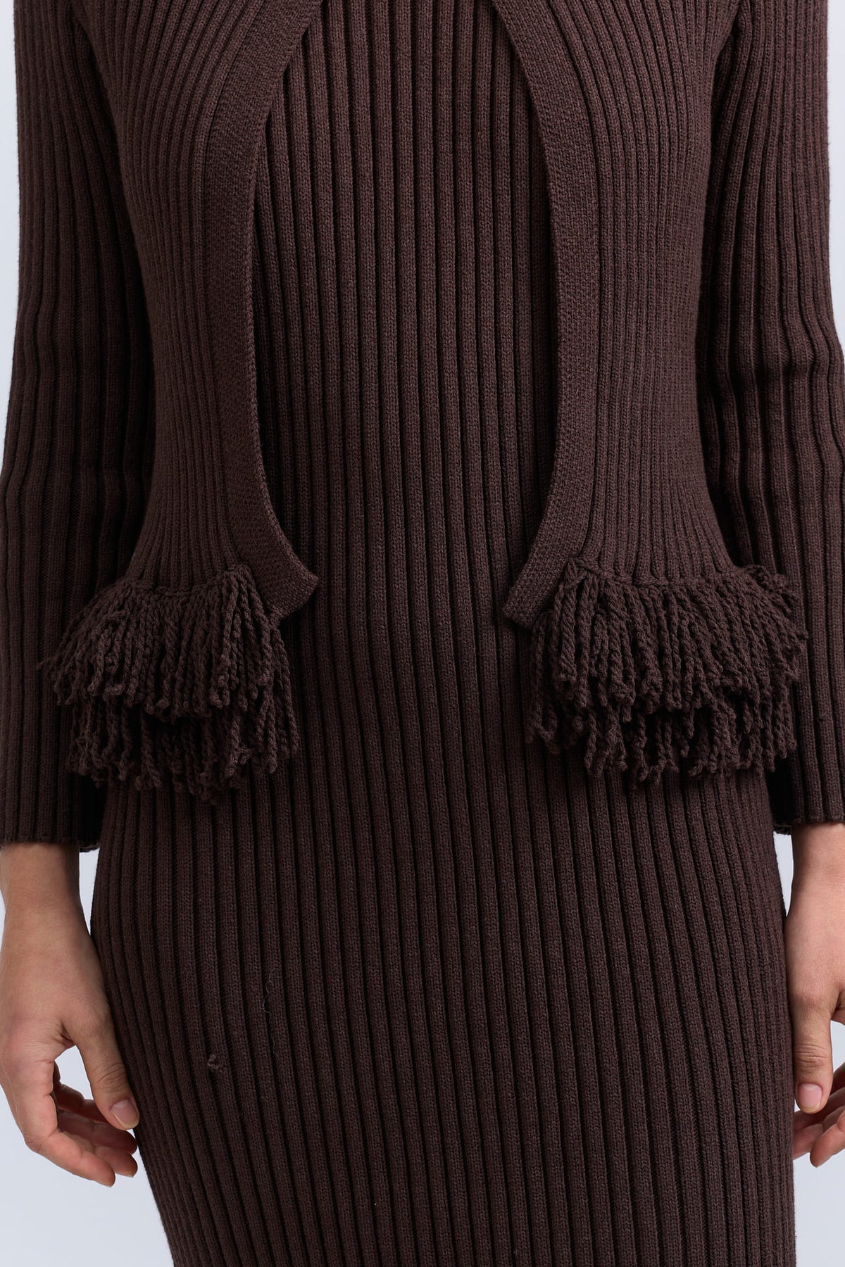 Fringe dress + cardigan