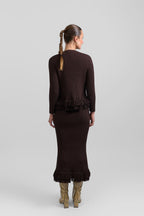 Fringe dress + cardigan