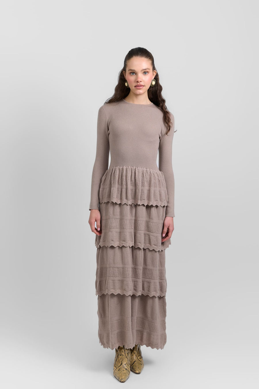Tiered knit dress