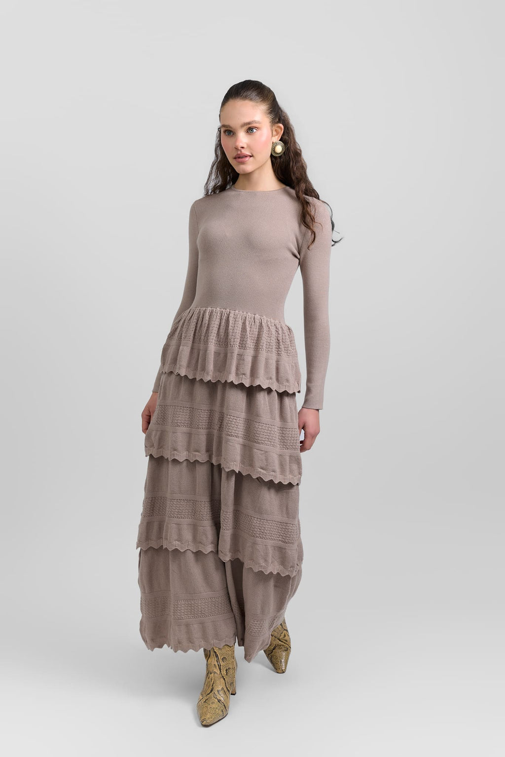 Tiered knit dress
