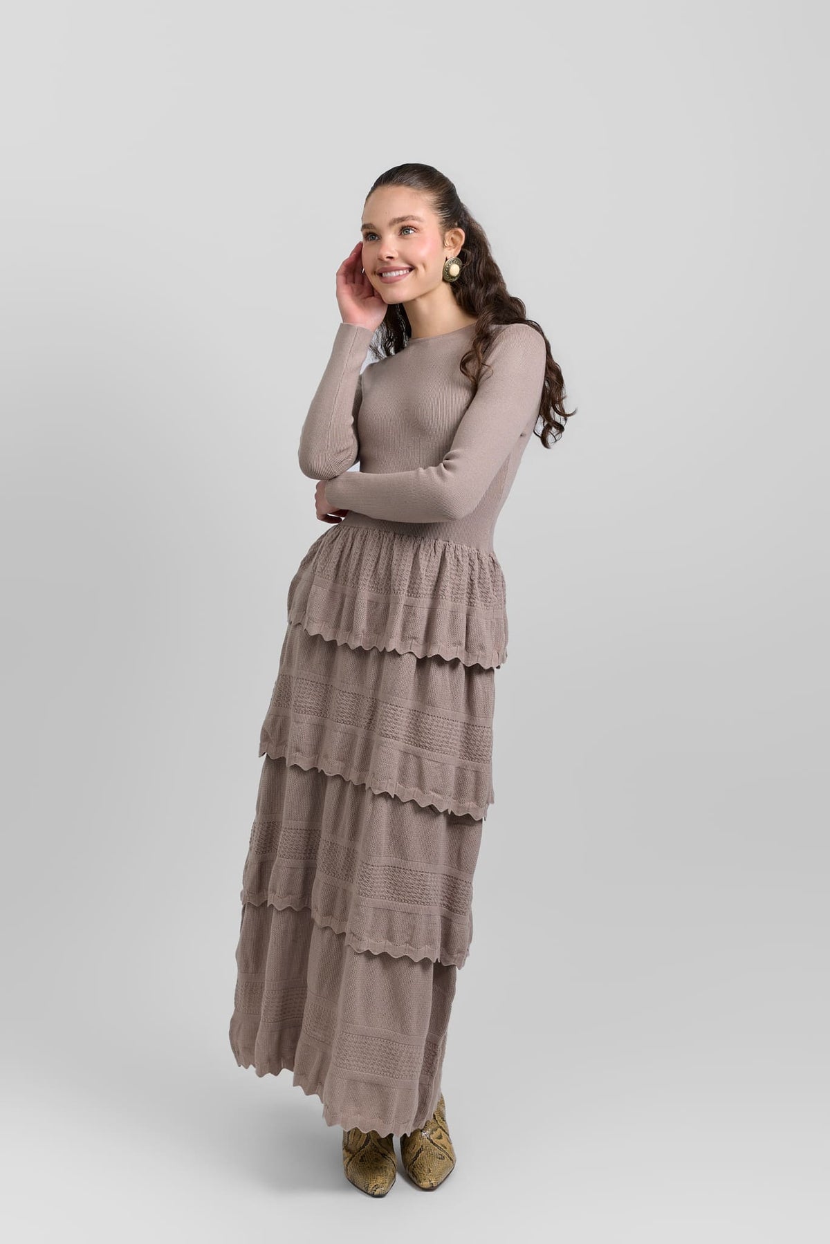 Tiered knit dress