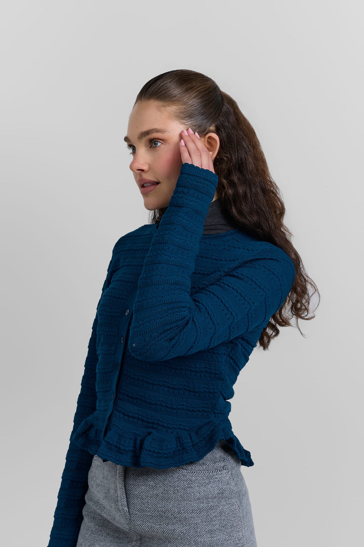 Pointelle cardigan