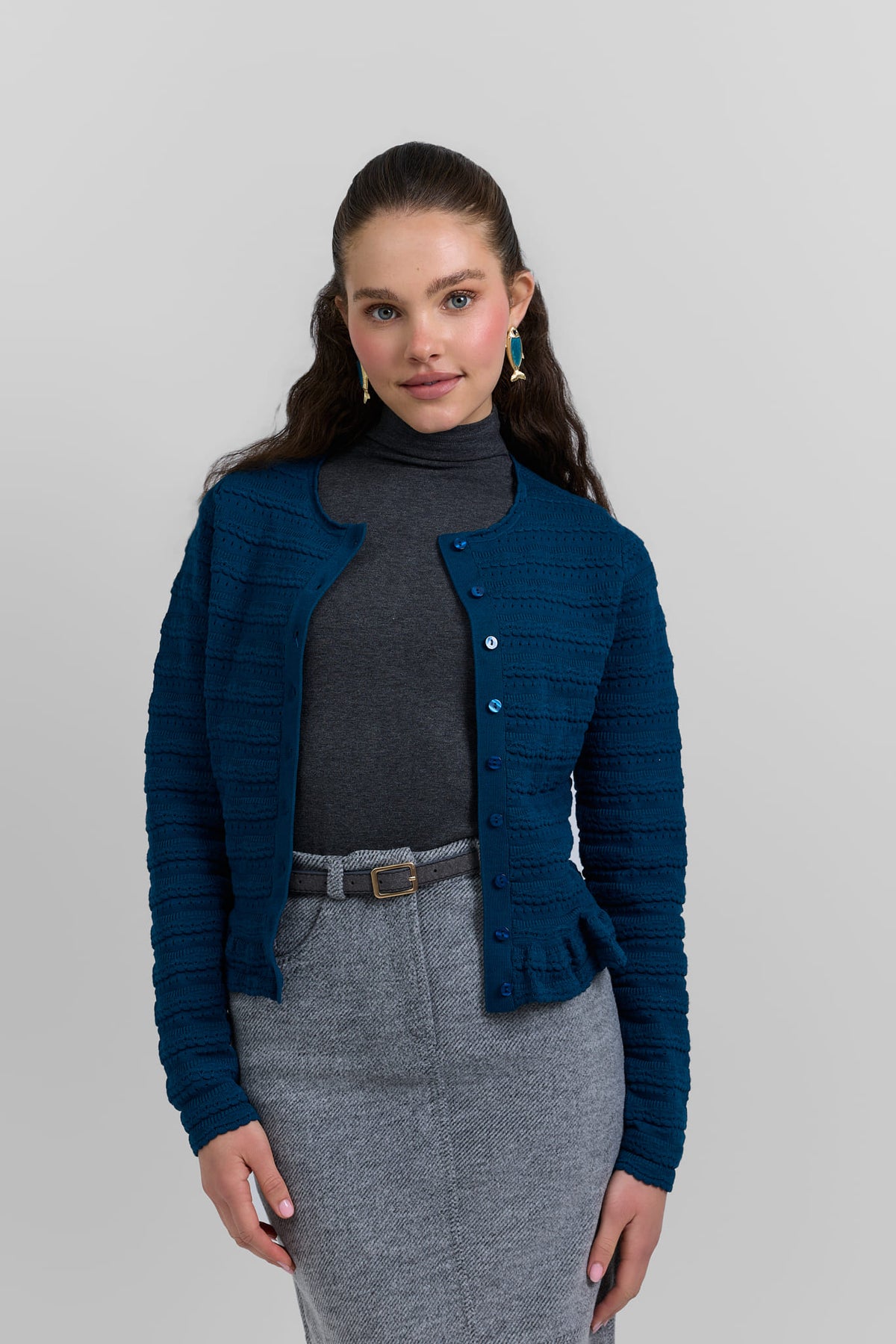 Pointelle cardigan