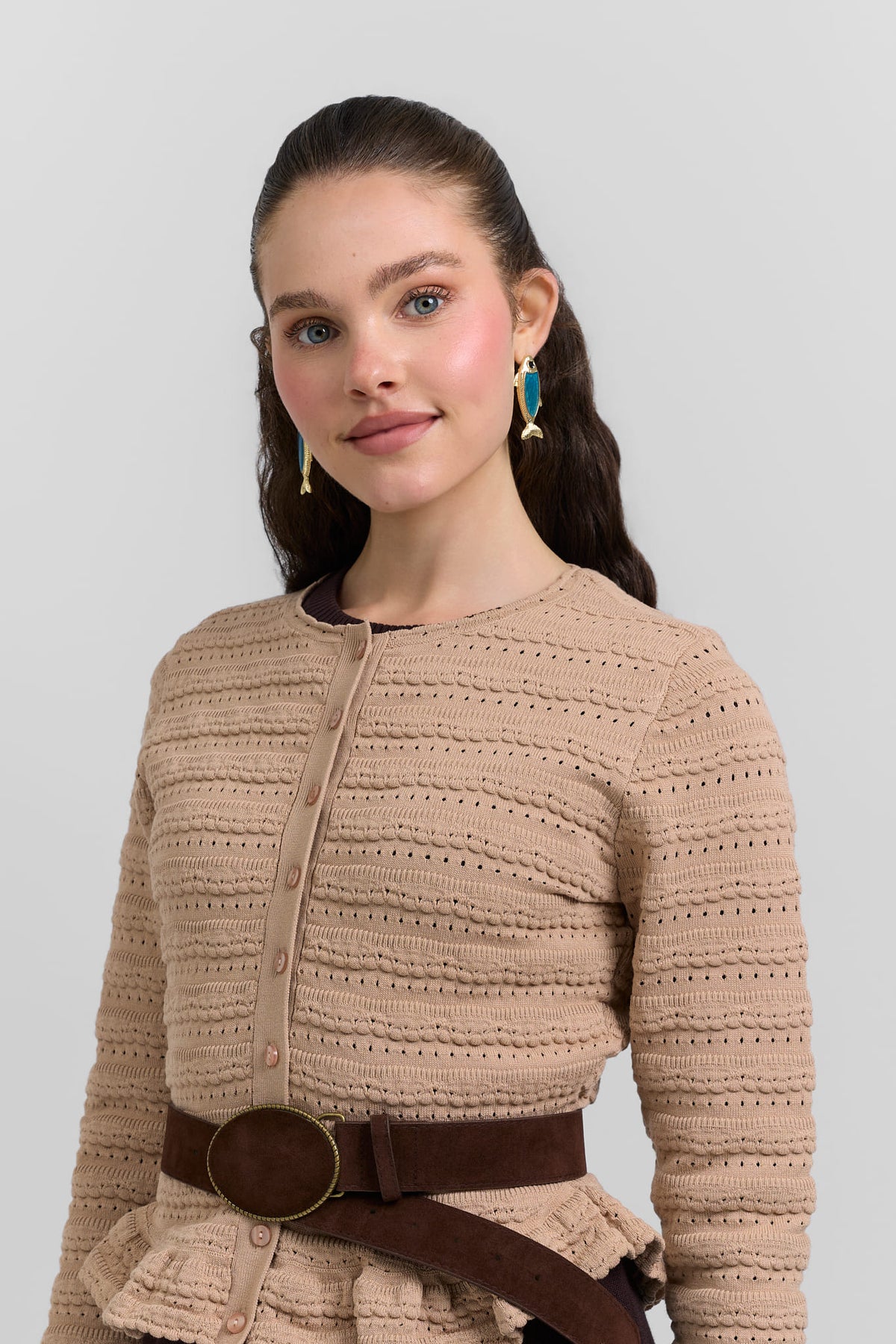 Pointelle cardigan