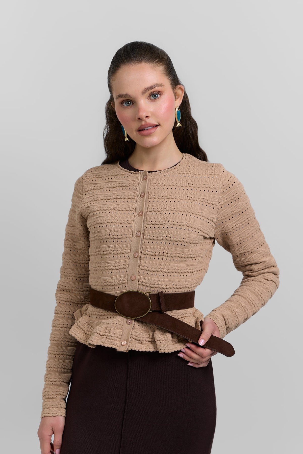 Pointelle cardigan
