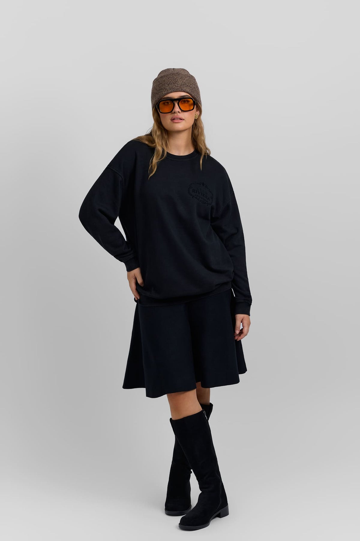 Knit circle skirt