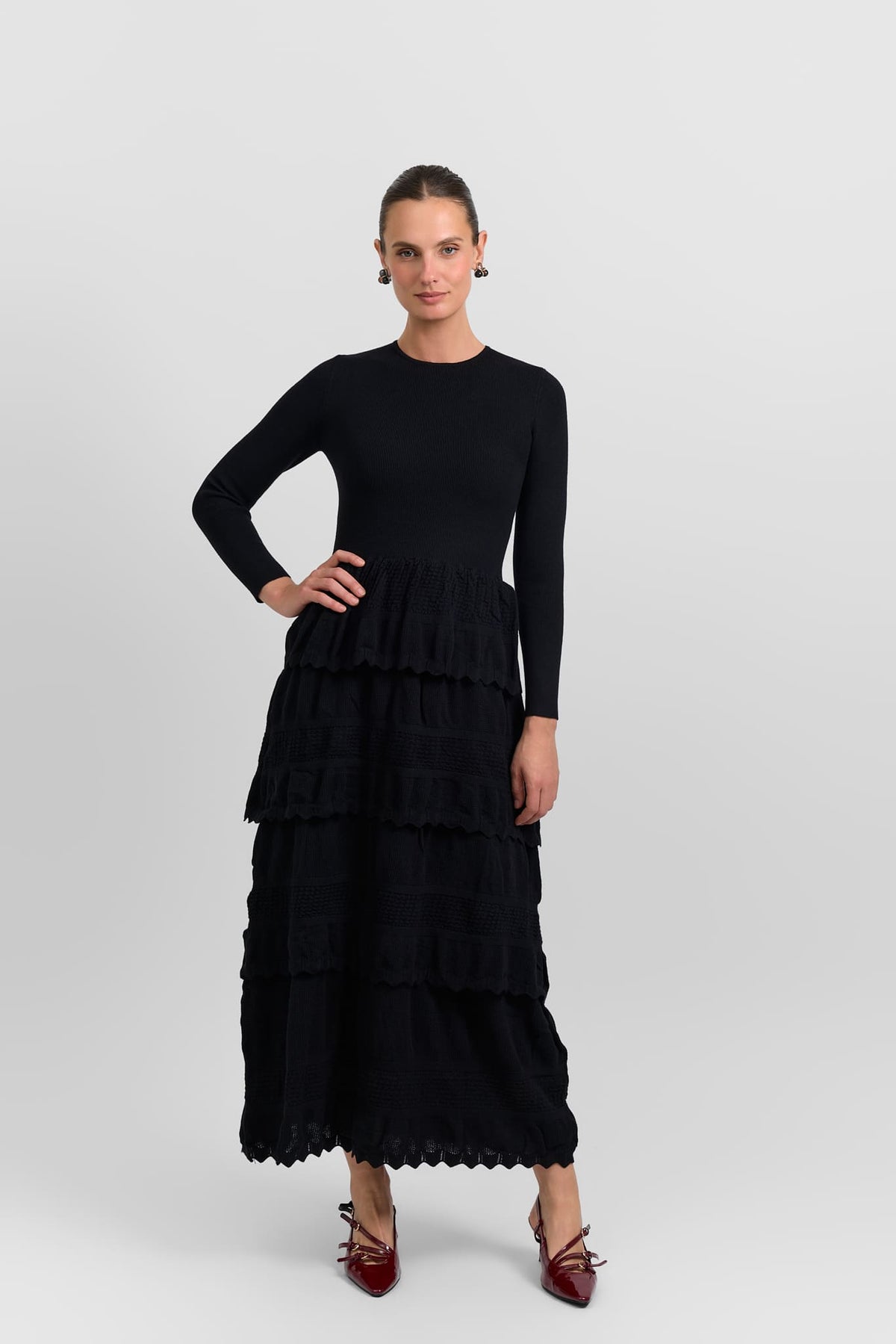 Tiered knit dress
