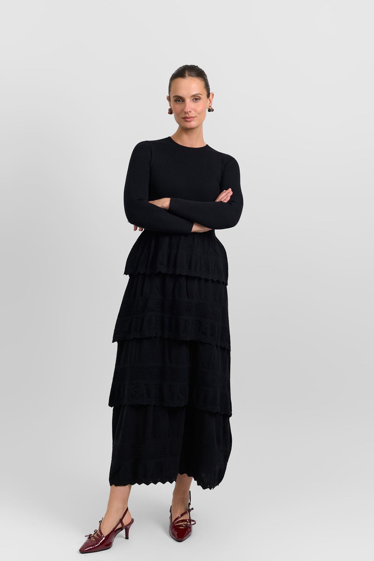 Tiered knit dress
