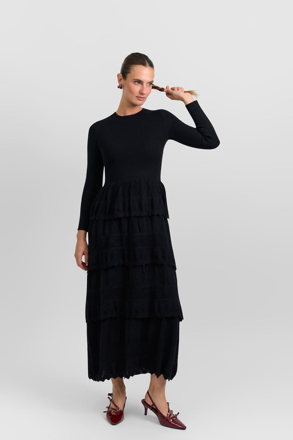 Tiered knit dress