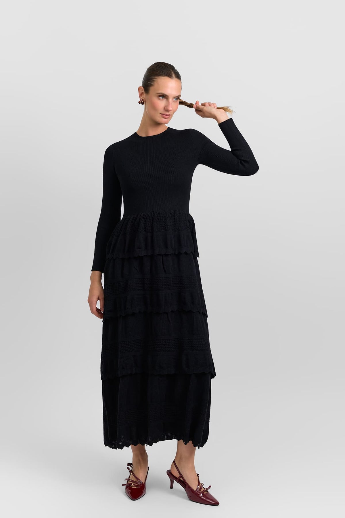 Tiered knit dress
