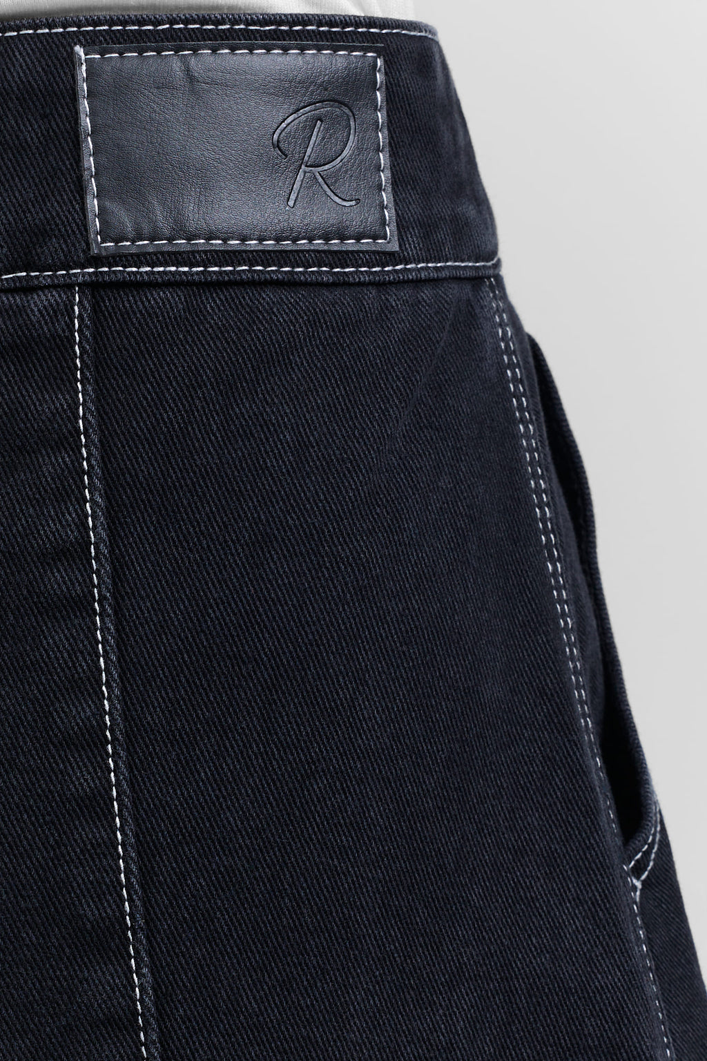 Flared denim skirt