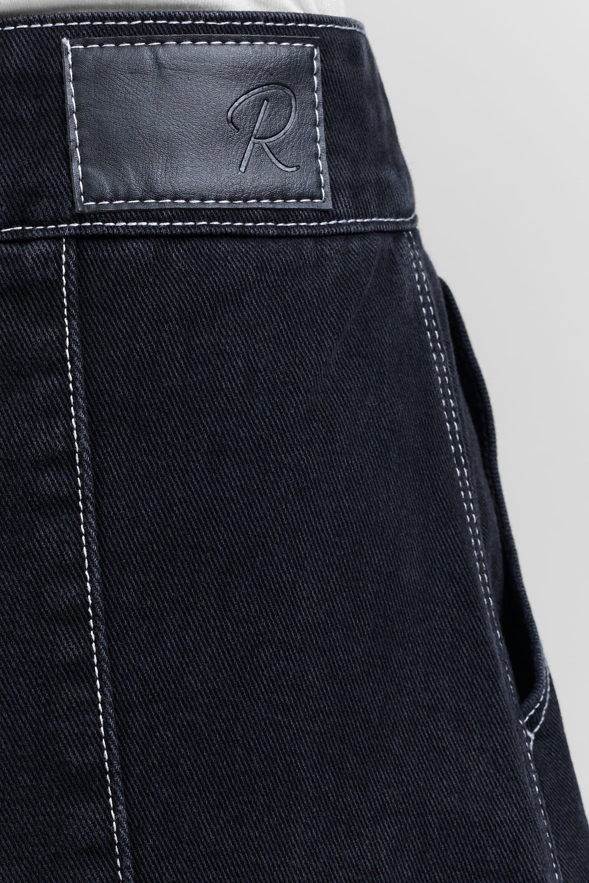Flared denim skirt