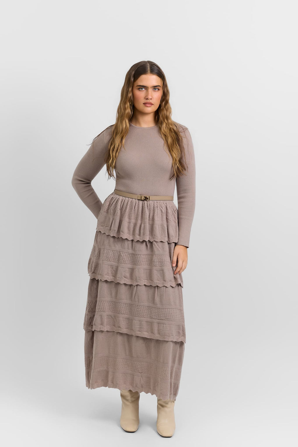 Tiered knit dress