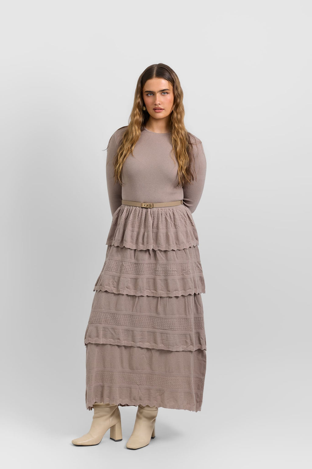 Tiered knit dress