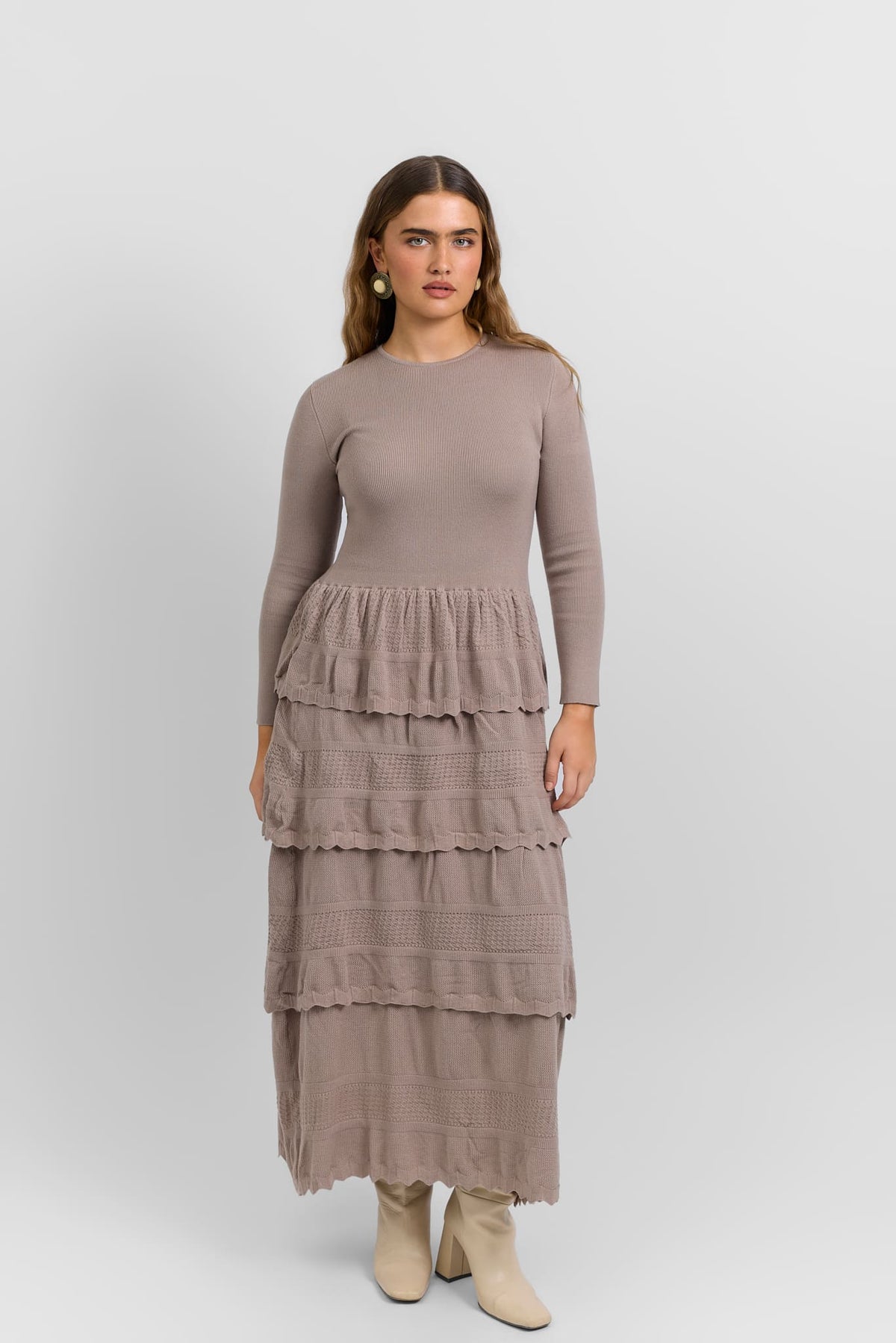Tiered knit dress