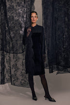 Velvet collar dress