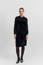 Velvet collar dress
