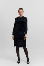 Velvet collar dress