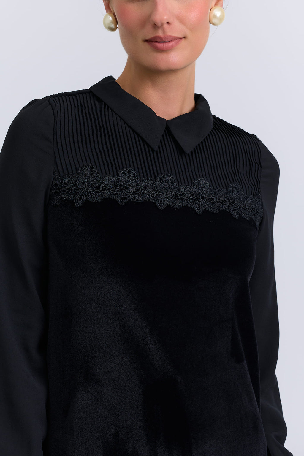 Velvet collar dress