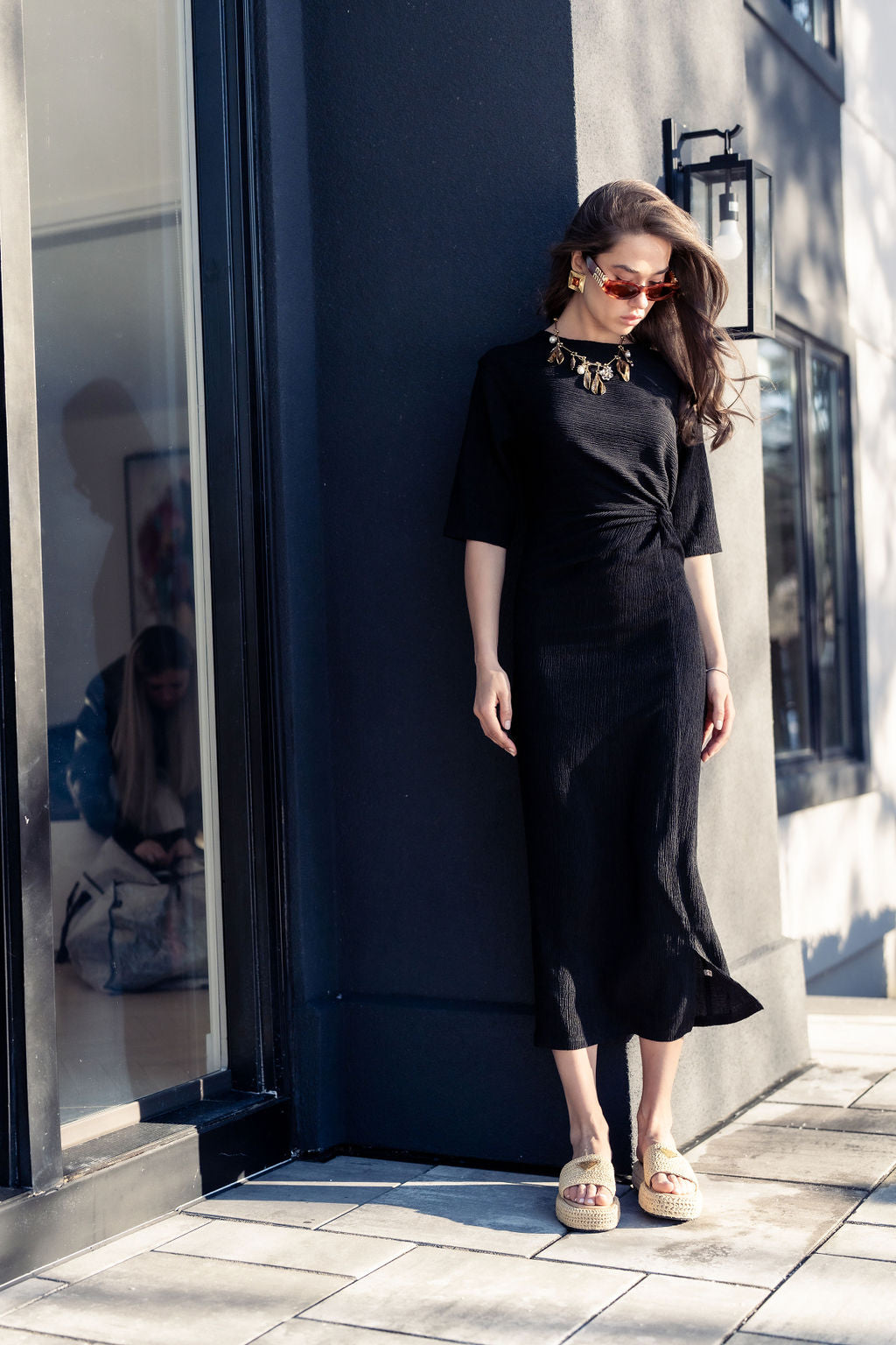 KNOT DETAIL MAXI DRESS
