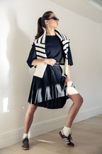 PLEATED SKIRT SIGNATURE STRIPE