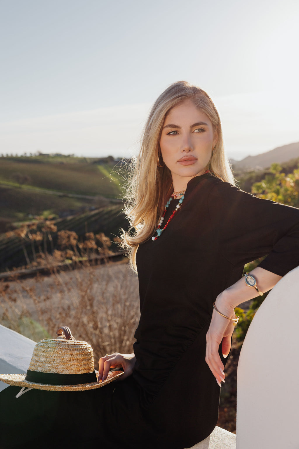 Ruched Cotton T-Shirt Dress