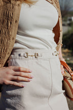 Horsebit Denim Skirt