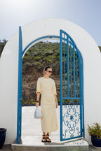 Ruched Cotton T-Shirt Dress