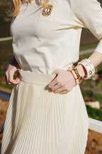 Tan Pleated Skirt