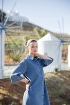 Denim Pinstripe Dress